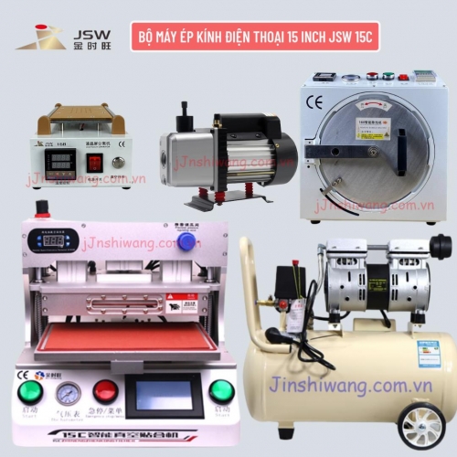 Trọn bộ máy ép kính điện thoại 15 inch JSW 15C mới 2026