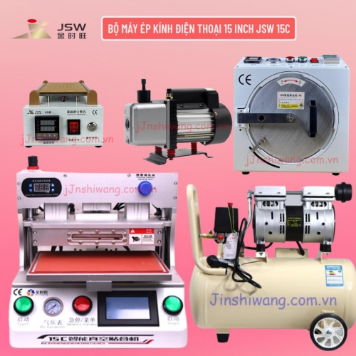 Trọn bộ máy ép kính điện thoại 15 inch JSW 15C mới 2026
