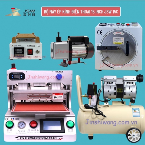 Trọn bộ máy ép kính điện thoại 15 inch JSW 15C mới 2026